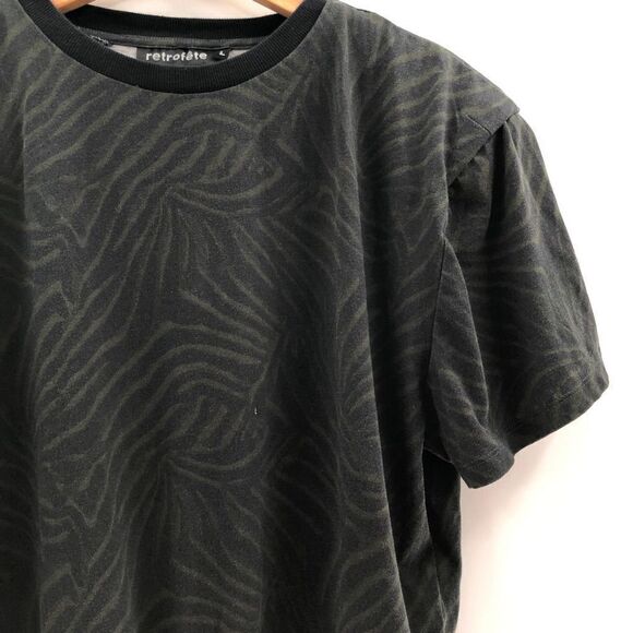 retrofete Zebra Print Tee in Black L - Picture 6 of 11